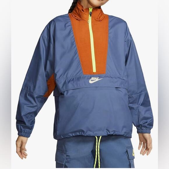 Nike Women Sportswear Icon Clash Diffused Blue Packable Jacket Sz XS Windbreaker - Picture 10 of 10